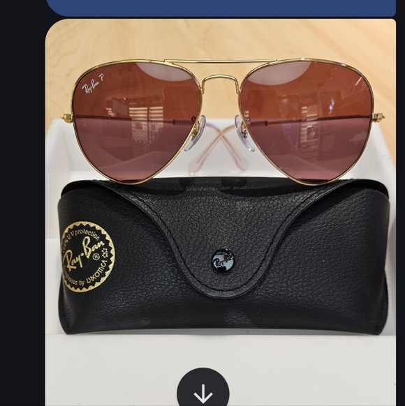Ray-Ban Accessories - Ray-Ban Gold Frame Sunglasses with Rose Lenses
